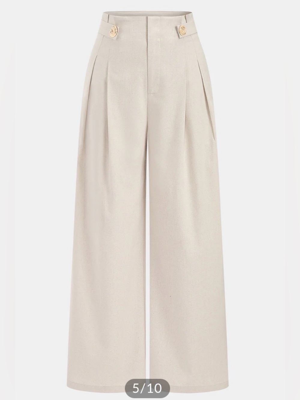 Commense Linen Blend Halter Ruched Top & Pants Set - BRAND NEW - Picture 4 of 8